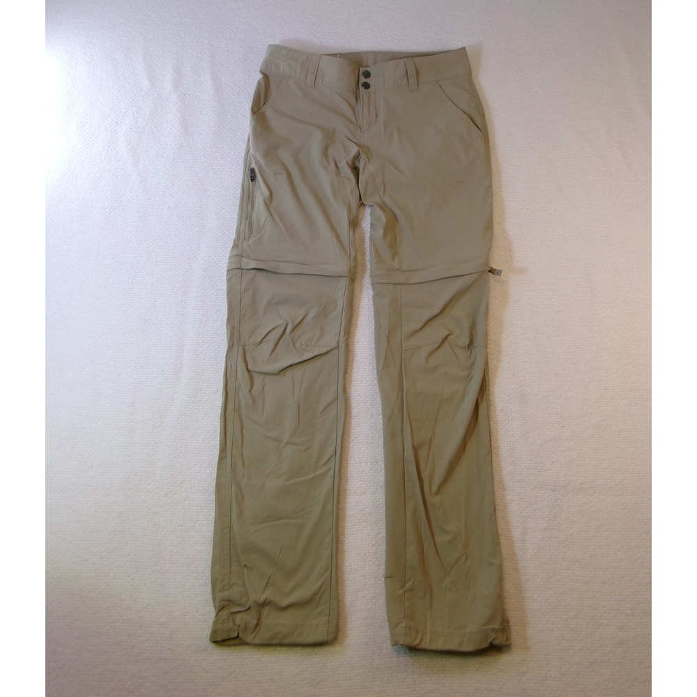 Columbia Women Tan Convertible Hiking Pants Zip Off Shorts Omni-Shield AK8120